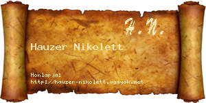 Hauzer Nikolett névjegykártya